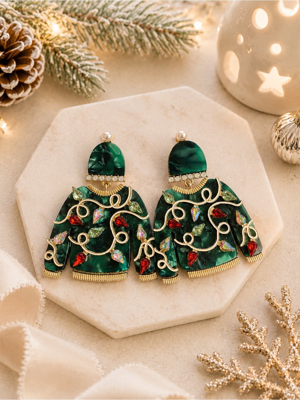 Ugly Christmas Sweater Statement Earrings